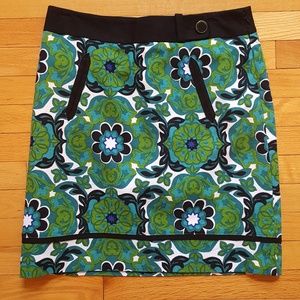 Ann Taylor Green Floral Women Short Skirt Size 8